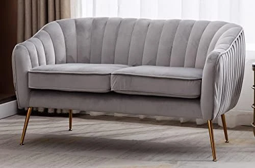 Artechworks Contemporary Tufted Velvet Tub Barrel Loveseat Sofa Chair Upholstered Couch With Golden Metal Legs Club Two-Seat Sofa For Living Reading Room Bedroom Apartment Small Space Dorm, Pink 11 Artechworks Contemporary Tufted Velvet Tub Barrel Loveseat Sofa Chair Upholstered Couch With Golden Metal Legs Club Two-Seat Sofa For Living Reading Room Bedroom Apartment Small Space Dorm, Pink - Image 11