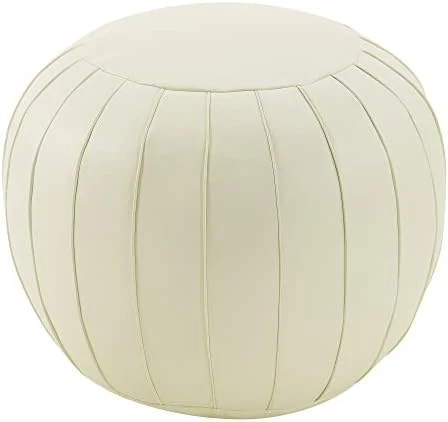 C COMFORTLAND Unstuffed Faux Leather Ottoman Pouf, Round Foot Rest Poof Ottomans, Floor Foot Stool Poufs, Bean Bag Chair Cover With Storage For Living Room, Bedroom, Or Wedding Gifts Orange 13 C COMFORTLAND Unstuffed Faux Leather Ottoman Pouf, Round Foot Rest Poof Ottomans, Floor Foot Stool Poufs, Bean Bag Chair Cover With Storage For Living Room, Bedroom, Or Wedding Gifts Orange - Image 13