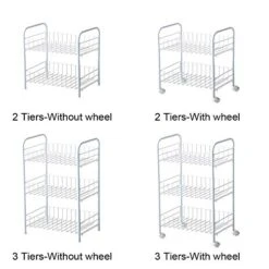 NERDOH 2/3 Tier Simple Storage Organizer Rack Bedroom Bathroom Kitchen Shelf Metal Rolling Trolley Cart Storage Holder Basket Bookshelf,Without Wheel,2 Tiers -Safavieh Furniture 41nUQrbZe4L