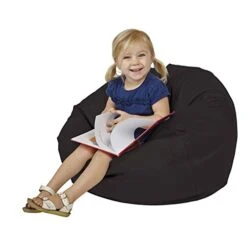 Factory Direct Partners 10478-NV SoftScape Classic 35" Junior Bean Bag Chair, Furniture For Kids, Libraries Or Home - Navy -Safavieh Furniture 41nXWCShjCL
