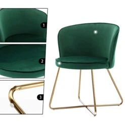 Duhome Accent Chair Vanity Chair Home OfficeMid-Century Modern Upholstered Leisure Club Dining Chairs Velvet Cushion For Living Room Bedroom Reception Area Dark Green 1pcs -Safavieh Furniture 41nabV3icWL