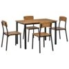 HOMCOM 5 Piece Modern Industrial Dining Table And Chairs Set For Small Space, Kitchen, Dining Room