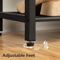 ALLOSWELL 39.4" Coat Rack Shoe Bench Set, 3-Tier Entryway Shoe Bench With 11 Coat Hooks, Industrial Style Shoe Rack, Sturdy And Durable, For Entryway, Hallway, MudRoom, Rustic Brown Black BSHR1001 -Safavieh Furniture 41npRJgfhdL