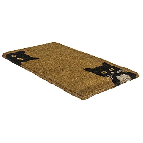 Entryways Peeping Cats Hand-Stenciled, All-Natural Coconut Fiber Coir Doormat, 18” X 30” X .75” 2 Entryways Peeping Cats Hand-Stenciled, All-Natural Coconut Fiber Coir Doormat, 18” X 30” X .75” - Image 2