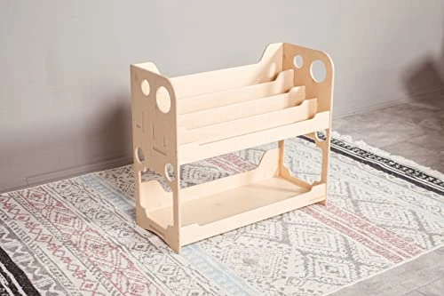 Woodandhearts Montessori Toddler Bookshelf For Storage - Shelf For Kids - Wooden Furniture For Nursery - Toy Organizers And Storage - Kids Bookshelf And Bookcase For Playroom (Annie) 3 Woodandhearts Montessori Toddler Bookshelf For Storage - Shelf For Kids - Wooden Furniture For Nursery - Toy Organizers And Storage - Kids Bookshelf And Bookcase For Playroom (Annie) - Image 3