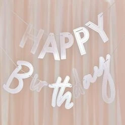 Ginger Ray 'Mix It Up' Clear And White Acrylic Happy Birthday Bunting-3m, MIX-520 -Safavieh Furniture 41o6CJrNrGL. AC