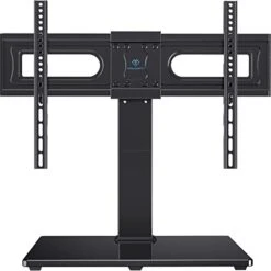 PERLESMITH Universal Swivel TV Stand Mount For 37-65,70,75 Inch LCD OLED Flat/Curved Screen TVs-Height Adjustable Table Top TV Stand/Base With Wire Management,VESA 600x400mm Up To 88lbs,PSTVS18