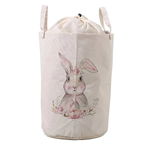 LifeCustomize Large Laundry Basket Hamper Floral Rabbit Bunny Collapsible Drawstring Round Clothing Storage Baskets Nursery Baby Toy Organizer 1 LifeCustomize Large Laundry Basket Hamper Floral Rabbit Bunny Collapsible Drawstring Round Clothing Storage Baskets Nursery Baby Toy Organizer
