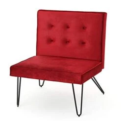 Christopher Knight Home Darrow Velvet Modern Armless Chair, Berry