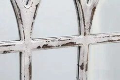 Rustic Wood Arched Window Mirror Wall Decor, Cathedral Window Wall Mirror, Shabby Chic Farmhouse Mirror For Living Room, Bedroom, Dining Room Entryway, Distressed White And Gold Foil, 31-7/8"H -Safavieh Furniture 41oRvQWK3bL