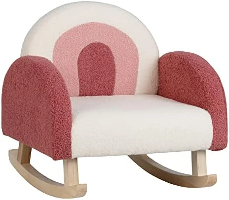 Costzon Kids Sofa, Rocking Chair With Solid Wood Frames, Plush Fabric, Anti-Tipping Design For Kids Room, Nursery, Playroom, Preschool, Birthday Gift For Boys Girls, Toddler Furniture Armchair (Red) 8 Costzon Kids Sofa, Rocking Chair With Solid Wood Frames, Plush Fabric, Anti-Tipping Design For Kids Room, Nursery, Playroom, Preschool, Birthday Gift For Boys Girls, Toddler Furniture Armchair (Red) - Image 8