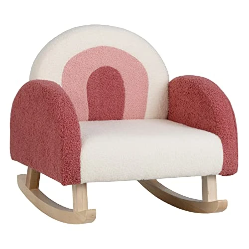 Costzon Kids Sofa, Rocking Chair With Solid Wood Frames, Plush Fabric, Anti-Tipping Design For Kids Room, Nursery, Playroom, Preschool, Birthday Gift For Boys Girls, Toddler Furniture Armchair (Red) 1 Costzon Kids Sofa, Rocking Chair With Solid Wood Frames, Plush Fabric, Anti-Tipping Design For Kids Room, Nursery, Playroom, Preschool, Birthday Gift For Boys Girls, Toddler Furniture Armchair (Red)