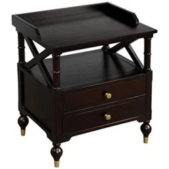 TBGFPO Contemporary 2 Drawer Nightstand For Small Spaces Bedroom