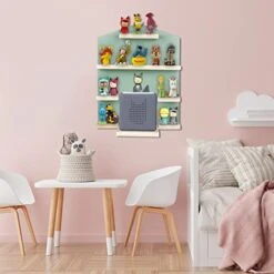 QILUCKY Shelf With Space For 24 Figures, Box Magnetic Wall Shelf For Children To Play And Collect (House - Green) -Safavieh Furniture 41oWrAinUsL