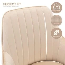 Gold Thumb Velvet Dinning Chair Set Of 2 Mid-Back Accent Chair Modern Leisure Armchair With Gold Plating Legs Upholstered Living Room Chair (Beige-2PCS) -Safavieh Furniture 41oiF1Yp4HS