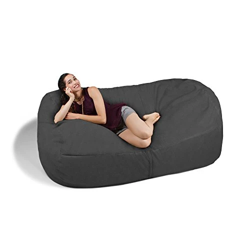 Jaxx 7 Foot Bean Bag Sofa, Charcoal 4 Jaxx 7 Foot Bean Bag Sofa, Charcoal - Image 4