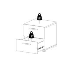 Home Square 2 Piece Bedroom Set With 2 Two Drawer Nightstands In White -Safavieh Furniture 41p4jm8v2aL