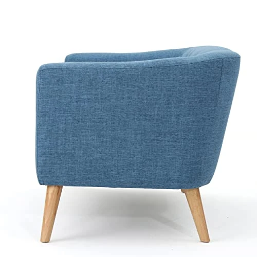 GDFStudio Christopher Knight Home Bridie Mid-Century Modern Loveseat, Muted Blue Fabric 4 GDFStudio Christopher Knight Home Bridie Mid-Century Modern Loveseat, Muted Blue Fabric - Image 4