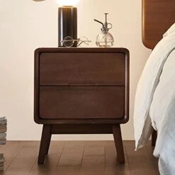 FURUIWUFENG Nightstand Locker Black Walnut Bedside Table Simple Living Room Bedroom Storage Drawer Bedside Table Locker Shelf End Table -Safavieh Furniture 41pBGEN0kYL