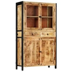 SKM Highboard 39.4"x15.7"x68.9" Solid Mango Wood