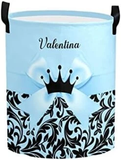 Personalized Laundry Basket Hamper,Princess Princes Black Pink,Collapsible Storage Baskets With Handles For Kids Room,Clothes, Nursery Decor -Safavieh Furniture 41pM5z155EL. AC