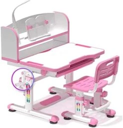 OLOTU Adjustable Kids Desk And Chair Set, Children Writing Table With LED Light ＆ Reading Board ＆ Drawer, Ergonomic Study Desk -Safavieh Furniture 41pSIvD5jmL. AC