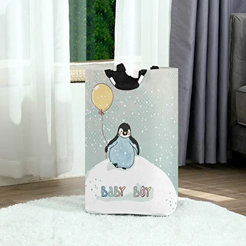 Baby Boy Little Penguin Large Laundry Baskets Washing Hamper Bag Snow Yellow Balloon Dirty Clothes Storage Bin Toy Book Clothing Holder With Handles For Home Bathroom Bedroom 50L 1 Baby Boy Little Penguin Large Laundry Baskets Washing Hamper Bag Snow Yellow Balloon Dirty Clothes Storage Bin Toy Book Clothing Holder With Handles For Home Bathroom Bedroom 50L