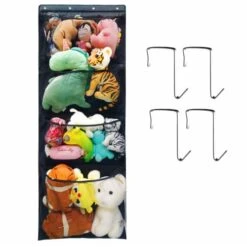 DOKLY Plush Animal Storage - Door Storage Box For Fillers, Baby Accessories, And Plush Toys/easy To Install, With Breathable Hanging Storage Bag For Girls, Chairs, And Children's Bags -Safavieh Furniture 41pYTjmVMNL