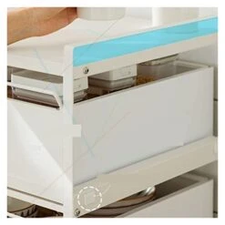 LUCBEI Microwave Oven Rack Kitchen Shelves, Household Drawers, Layered Shelves, Cabinet Baskets, Countertops, Multifunctional Pull-Out Storage Racks Kitchen Storage Rack (Color : Brass, Size : 40cm) -Safavieh Furniture 41pdtc74WNL