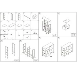 AZL1 Life Concept Rustic Brown Fabric Dresser, 4 Drawer Organizer Unit With 2 Shelves, Storage Chest For Bedroom, Entryway, Hallway, Living Room, Office, Ivory -Safavieh Furniture 41pg0tfUGEL