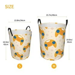 Gbuzozie 62L Round Laundry Hamper Video Game Theme Storage Basket Waterproof Coating Cute Yellow Joysticks Organizer Bin For Nursery Clothes Toys 9 Gbuzozie 62L Round Laundry Hamper Video Game Theme Storage Basket Waterproof Coating Cute Yellow Joysticks Organizer Bin For Nursery Clothes Toys -Safavieh Furniture 41pkr5kGqbL