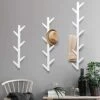 N/A Mufansen Modern Bamboo Tree Coat Rack Wall Mounted 6Hooks Hanging Storage Organizer Entryway Coat & Hat Rack, White And Brown (WHITE, HEIGHT: 38.5")