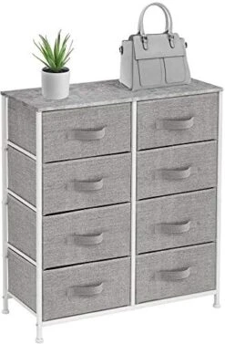 Sorbus Dresser With 8 Drawers - Furniture Storage Chest Tower Unit For Bedroom, Hallway, Closet, Office Organization - Steel Frame, Wood Top, Fabric Bins (Marble White – Black Frame) -Safavieh Furniture 41q2RnIYoZL. AC