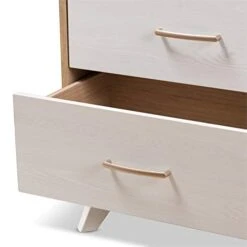 Baxton Studio Helena Mid-Century Modern Natural Oak And Whitewashed Finished Wood 2-Drawer Nightstand -Safavieh Furniture 41q3WmA4z6L