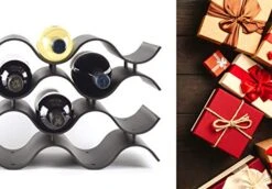 Bariboo Wave Wine Bottle Holder - Wine Rack Inserts For Cabinet That Fits 12 Bottles, Premium Plastic Countertop Wine Rack (Black, XL) -Safavieh Furniture 41qKKn4bKhL