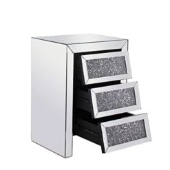 Living District Elegant Decor MF92014 Modern Crystal Bedside Table, Clear Mirror -Safavieh Furniture 41qZa4uRgbL