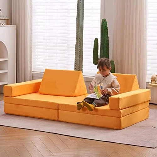 Jela Kids Couch Extended Size 8PCS For Family, Floor Sofa Couch Modular Funiture For Kids Adults, Playhouse Play Set For Toddlers Babies, Modular Foam Play Couch Indoor 66" X 33" X 22" Lake Blue 15 Jela Kids Couch Extended Size 8PCS For Family, Floor Sofa Couch Modular Funiture For Kids Adults, Playhouse Play Set For Toddlers Babies, Modular Foam Play Couch Indoor 66" X 33" X 22" Lake Blue - Image 15