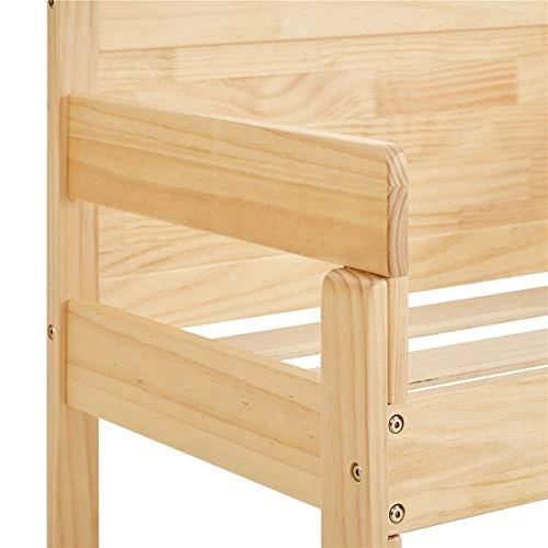 MUSEHOMEINC 2 In 1 Convertible Toddler Bed,Multifunctional Solid Wood Kids Bed W/ 2 Side Guardrails, Children Bed Frame Convert To One Chair/Sofa, Fits Standard Crib Mattress,(Mattress Not Included) 4 MUSEHOMEINC 2 In 1 Convertible Toddler Bed,Multifunctional Solid Wood Kids Bed W/ 2 Side Guardrails, Children Bed Frame Convert To One Chair/Sofa, Fits Standard Crib Mattress,(Mattress Not Included) - Image 4