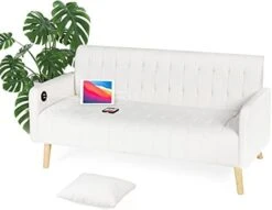 TYBOATLE Modern Living Room Sectional Sofa Sets 2 Piece, 65” W Tufted Mid-Century Loveseat Couch W/ 2 USB Charging Ports And Comfy Accent Arm Chairs For Small Space, Apartment, Office (Dark Grey) -Safavieh Furniture 41qzxIU9RtL. AC