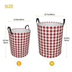 Foruidea Check Red Laundry Basket,Laundry Hamper,Collapsible Storage Bin,Oxford Fabric Clothes Baskets,Nursery Hamper For Home,Office,Dorm,Gift Basket -Safavieh Furniture 41r3MTO31SL