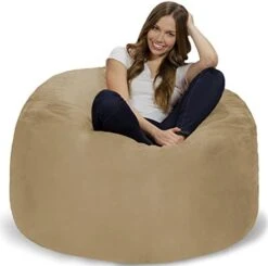 Chill Sack Bean Bag Chair: Giant 4' Memory Foam Furniture Bean Bag - Big Sofa With Soft Micro Fiber Cover - Charcoal -Safavieh Furniture 41rO78M9wAL. AC