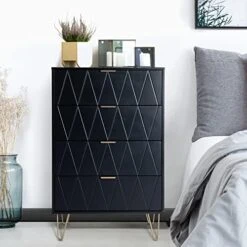 Thre'a New 4 Drawer Chest,Craft Storage Organization For Home & Office,Storage Dresser Cabinet,Office Storage File Cabinet With 4 Metal Legs (White) 15 Thre'a New 4 Drawer Chest,Craft Storage Organization For Home & Office,Storage Dresser Cabinet,Office Storage File Cabinet With 4 Metal Legs (White) -Safavieh Furniture 41rW16v3nIL. AC