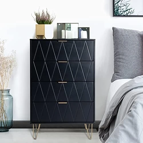 Thre'a New 4 Drawer Chest,Craft Storage Organization For Home & Office,Storage Dresser Cabinet,Office Storage File Cabinet With 4 Metal Legs (White) 7 Thre'a New 4 Drawer Chest,Craft Storage Organization For Home & Office,Storage Dresser Cabinet,Office Storage File Cabinet With 4 Metal Legs (White) - Image 7