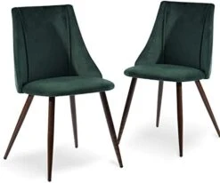 FurnitureR Mid-Century Dining Room Chairs Set Of 2, Side Chair Velvet Upholstered Seat With Metal Frame, Yellow -Safavieh Furniture 41rg25n95L. AC