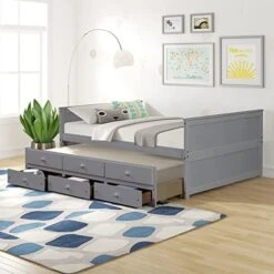 Twin Bed Frame With A Nightstand Wood Platform Bed With Headboard For Boys, Girls, Kids, Teens, No Box Spring Needed, White -Safavieh Furniture 41rhfzEoMiL. AC