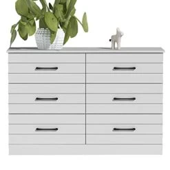 Elis 6-Drawer Dresser - Chest Of Drawers Closet Organizers And Storage For Clothes - Dresser With Storage - Chest Of Drawers For Bedroom - Matt White