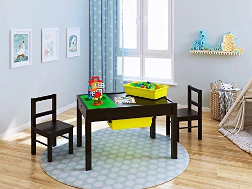 UTEX Large 2 In 1 Kid Activity Table With Storage For Older Kids, Play Table For Kids,Boys,Girls, Espresso 2 UTEX Large 2 In 1 Kid Activity Table With Storage For Older Kids, Play Table For Kids,Boys,Girls, Espresso - Image 2