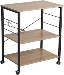 Somdot Baker’s Rack 23.6" Wide Kitchen Utility Shelf 3-Tier Storage Rack For Oven Baker Spice Home Organizer Workstation Microwave Stand, Rustic Brown -Safavieh Furniture 41rr6iPNJzL. AC
