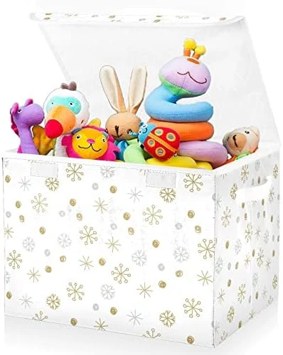 FULUHUAPIN Snowflake Pretty Pattern Toy Storage Box Chest With Lid, 16.5"x12.6"x11.8" Sturdy Toys Organizer Boxes Bin Baskets For Boy, Girl, Nursery, Closet, Bedroom, Playroom 21011152 8 FULUHUAPIN Snowflake Pretty Pattern Toy Storage Box Chest With Lid, 16.5"x12.6"x11.8" Sturdy Toys Organizer Boxes Bin Baskets For Boy, Girl, Nursery, Closet, Bedroom, Playroom 21011152 - Image 8