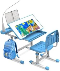 BELANITAS Kids Desk And Chair Set 5-8 Year Old, Height Adjustable Desks For Boys 40-Degree Tiltable Desktop Study Desk And Chair Set For Kids 8-12,Kids Desk Set, Sky Blue 6 BELANITAS Kids Desk And Chair Set 5-8 Year Old, Height Adjustable Desks For Boys 40-Degree Tiltable Desktop Study Desk And Chair Set For Kids 8-12,Kids Desk Set, Sky Blue -Safavieh Furniture 41s1ulp TL. AC